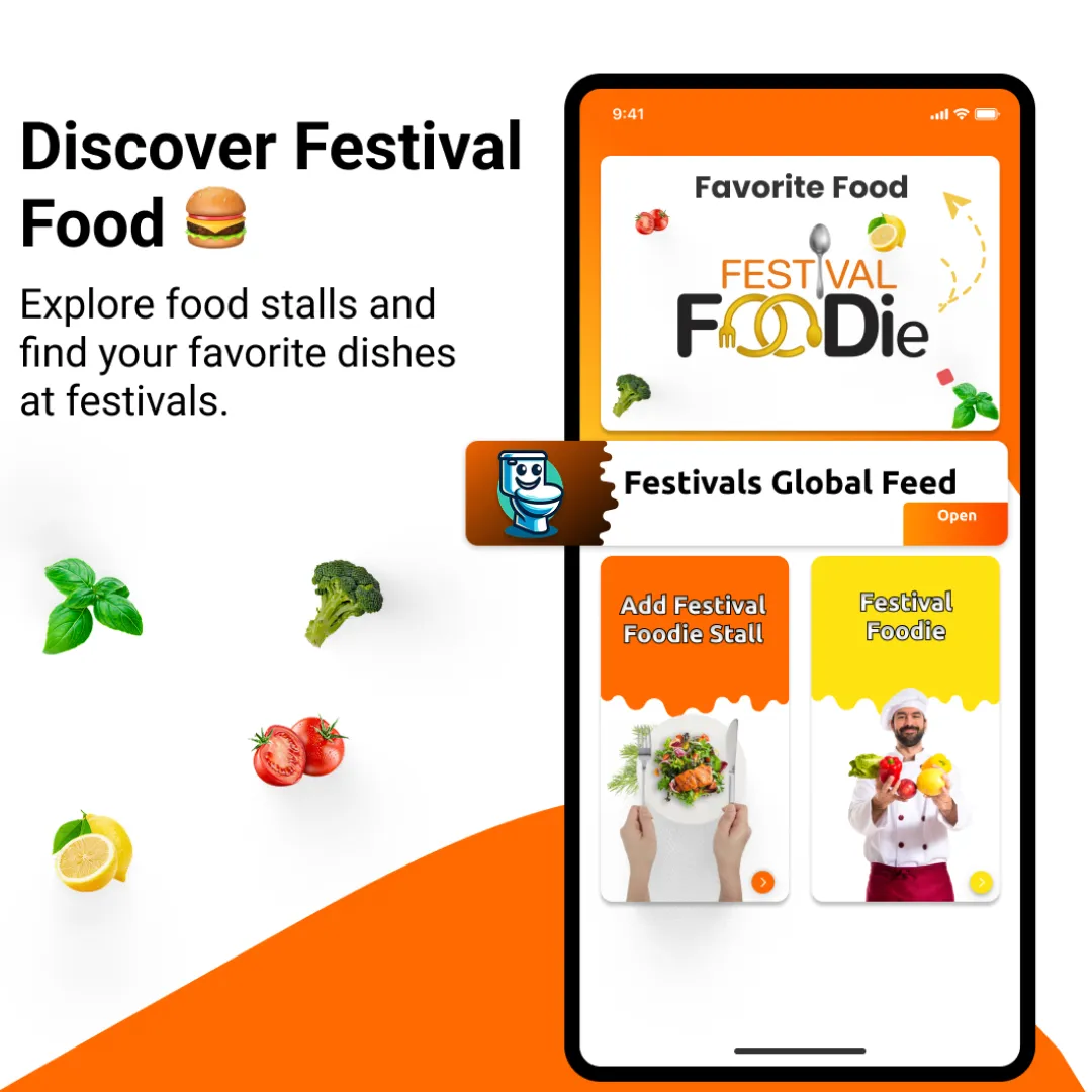 The Festie Foodie home screen, with options to add a food stall or browse festival food